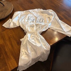 White Bride Satin Robe